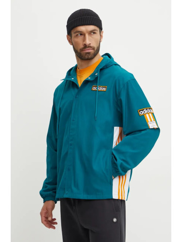 Яке adidas Originals Adibreak Windbreaker в тюркоазено преходен модел с уголемена кройка IW5811