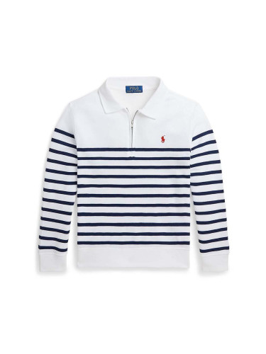 Детски памучен суичър Polo Ralph Lauren в бяло с десен 323942104001