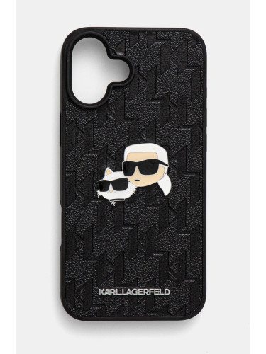 Кейс за телефон Karl Lagerfeld iPhone 16 Plus 6.7 в черно KLHCP16MPGKLKCPK