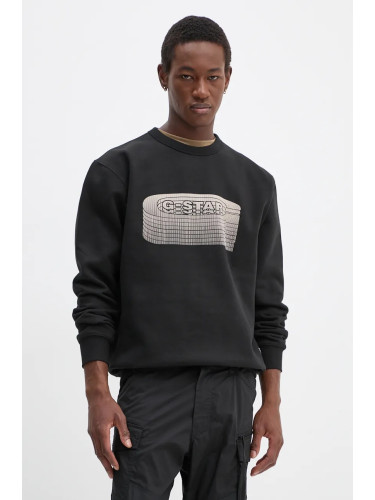 Суичър G-Star в черно с апликация D25099-D733