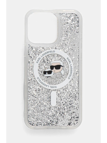 Кейс за телефон Karl Lagerfeld iPhone 16 Pro Max 6.9 в прозрачен цвят KLHMP16XLGKCSGH