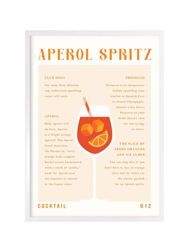 Декорация на стена home & lifestyle Aperol Spritz Recipy