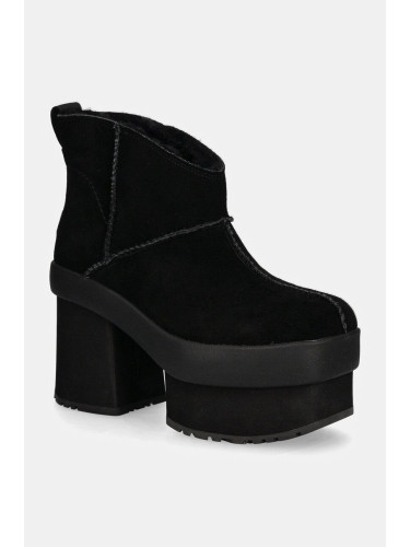 Боти UGG New Heights Platform Mini в черно с дебел ток с изолация 1157910-BLK