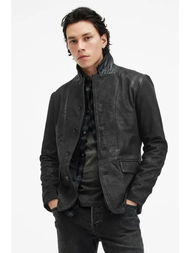 Кожено яке AllSaints SURVEY LTHR BLAZER в черно преходен модел M061LB