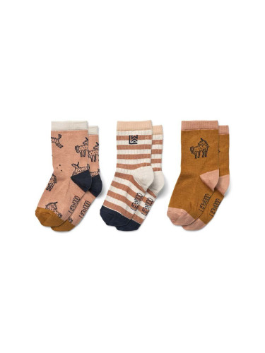 Детски чорапи Liewood Silas Socks 3-Pack (3 чифта) в розово LW15118