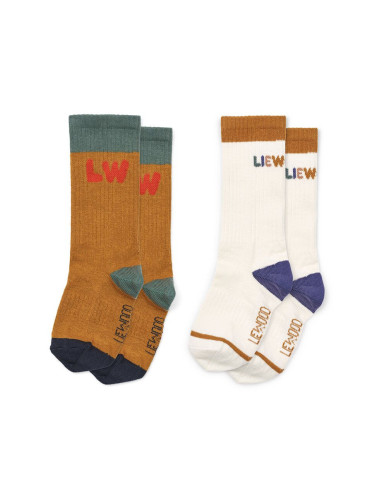 Детски чорапи Liewood Annette Socks  (2 чифта) в кафяво LW19193