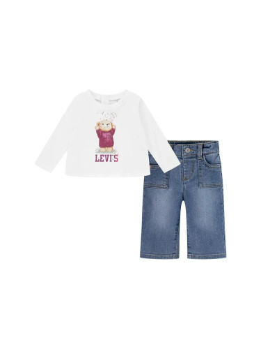 Комплект за бебета Levi's TEE & CARGO PANT SET в бяло 1EK986