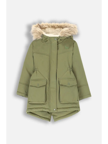 Детска парка Coccodrillo в зелено OUTERWEAR GIRL KIDS