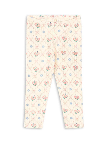 Детски памучен клин Konges Sløjd MINNIE PANTS GOTS в бежово с изчистен дизайн KS101612