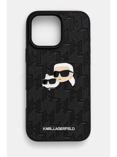 Кейс за телефон Karl Lagerfeld iPhone 16 Pro Max 6.9 в черно KLHCP16XPGKLKCPK