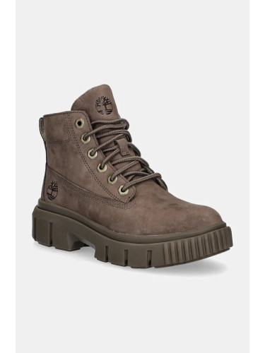 Велурени кубинки Timberland Greyfield в кафяво с платформа TB0A2FT6EM51