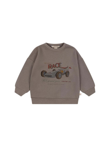 Детски суичър Konges Sløjd LOU SWEATSHIRT OCS в сиво с принт KS101568