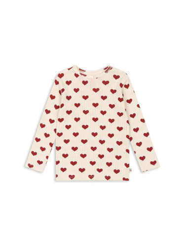 Детска блуза с дълги ръкави Konges Sløjd MINNIE BLOUSE GOTS в бежово KS101605