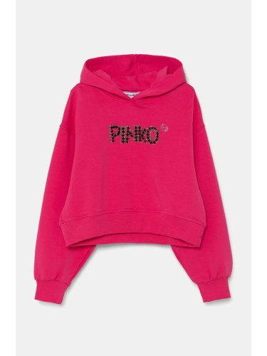 Детски суичър Pinko Up в розово с качулка с апликация F4PIJGHS100