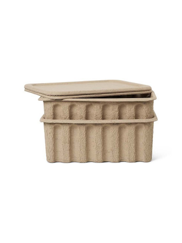 Кутия за съхранение ferm LIVING Paper Pulp Box L (2 броя)