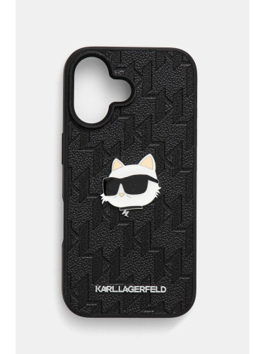 Кейс за телефон Karl Lagerfeld iPhone 16 6.1 в черно KLHCP16SPGKLCHPK