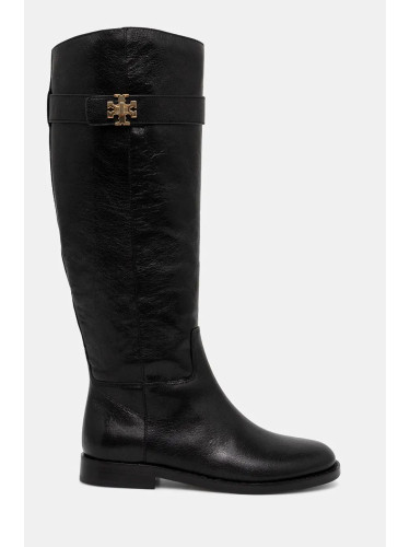 Ботуши Tory Burch T Lock Riding Boot в черно с равна подметка 158799-006