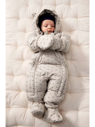 Бебешки зимен гащеризон Liewood Sylvie Baby Snowsuit в сиво LW19403