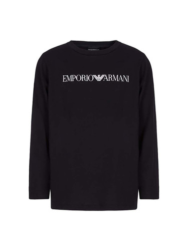 Детска блуза с дълги ръкави Emporio Armani в тъмносиньо с принт 8N4TN6 1JPZZ