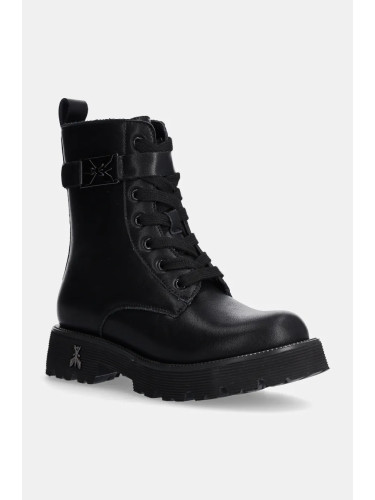 Детски кожени кубинки Patrizia Pepe Girl в черно  PPJ888