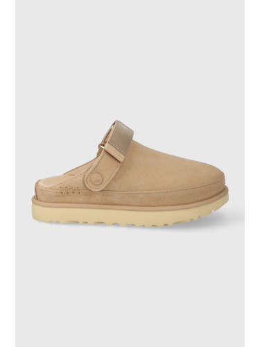 Велурени чехли UGG Goldenstar Clog в бежово 1138252