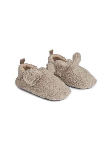 Детски пантофи Liewood Maui Pile Slipper в бежово LW19239