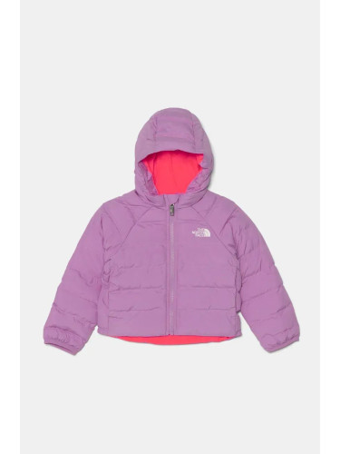 Детско яке с две лица The North Face REVERSIBLE PERRITO HOODED JACKET в лилаво NF0A88VJ1I81