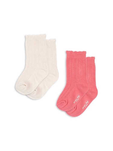 Детски чорапи Konges Sløjd 2 PACK POINTELLE SOCKS (2 чифта) в розово KS101352