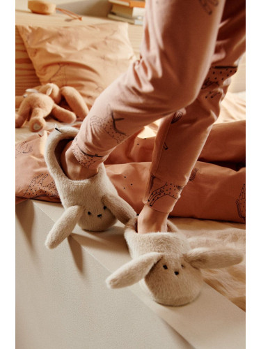 Детски пантофи Liewood Aviaja Rabbit Slippers в бежово LW19586