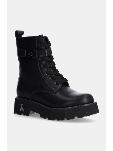 Детски кожени ботуши Patrizia Pepe Girl в черно  PPJ888