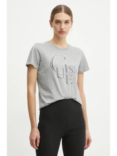 Памучна тениска Guess в сиво W4BI16 I3Z14