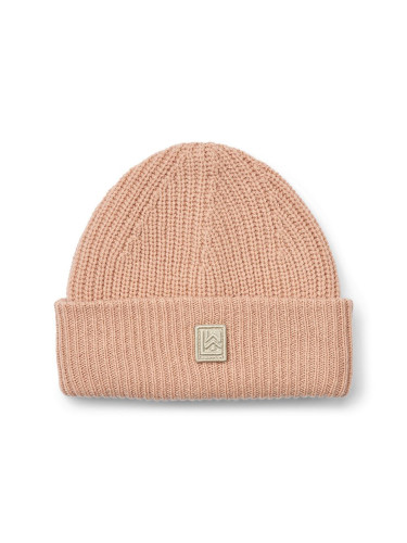 Детска вълнена шапка Liewood Emilio Beanie Hat в оранжево от вълна LW17839