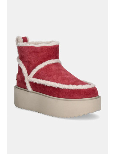 Велурени апрески Inuikii Inuikii X Coccinelle Classic Low Shearling в розово 75204-150