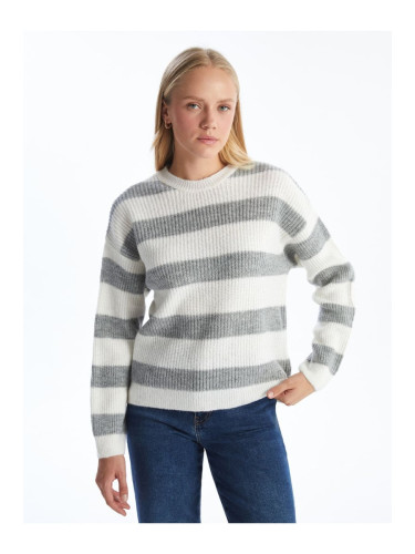 LC Waikiki Women's Crew Neck Color Block Knitwear Sweater