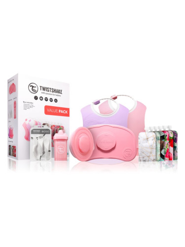 Twistshake Tableware Set for Girl комплект за хранене за деца Pink