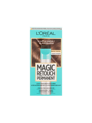 L'Oréal Paris Magic Retouch Permanent Боя за коса за жени 18 ml Нюанс 6 Light Brown увредена кутия