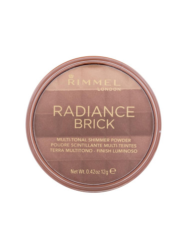 Rimmel London Radiance Brick Бронзант за жени 12 g Нюанс 002 Medium увредена кутия