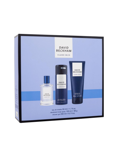 David Beckham Classic Blue Подаръчен комплект EDT 50 ml + душ гел 200 ml + дезодорант 150 ml