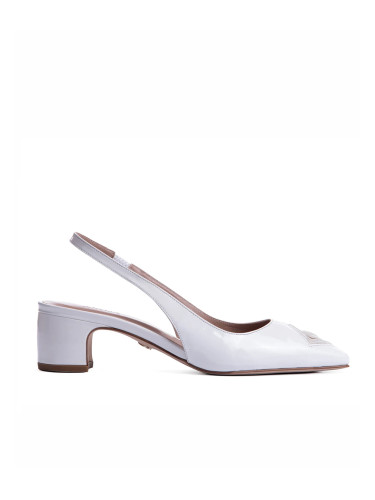 МОСТРА Nо37 - DIAMOND SLINGBACK WHITE PATENT