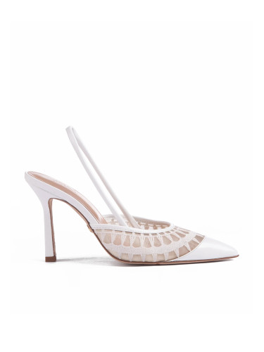 МОСТРА Nо40 - LACE SLING WHITE PATENT