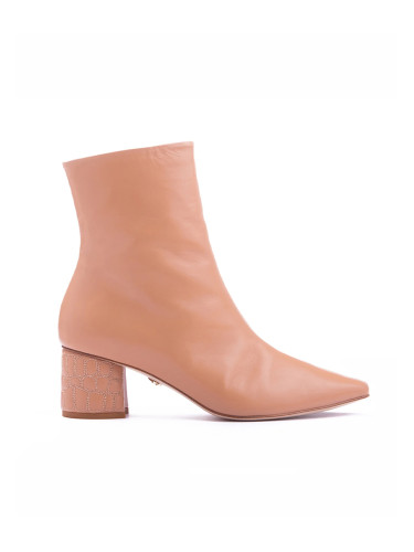 МОСТРА No37 - CROC HEEL BOOT TAN LEATHER