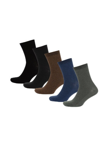 DEFACTO Men's Comfortable Elastic 5-Piece Cotton Socks