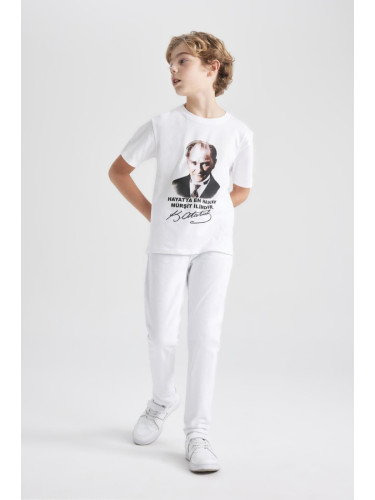 DEFACTO Boy Straight Fit Straight Leg White Jean Basic Trousers