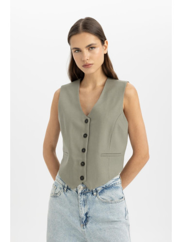 DEFACTO V-Neck Blazer Vest