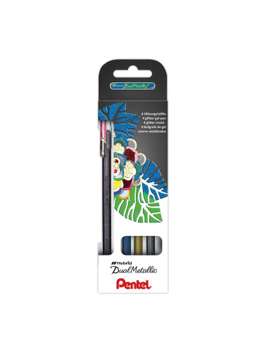 Ролер Pentel Dual Metallic K110-4XZ 4цв.