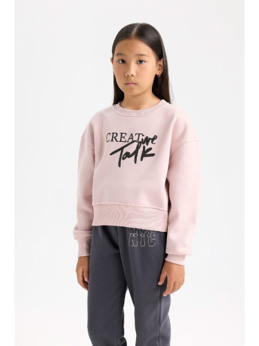 DEFACTO Girl Relax Fit Crew Neck Printed Sweatshirt