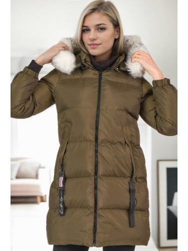 Z6705 DEWBERRY WOMEN'S COAT-KHAKI-1