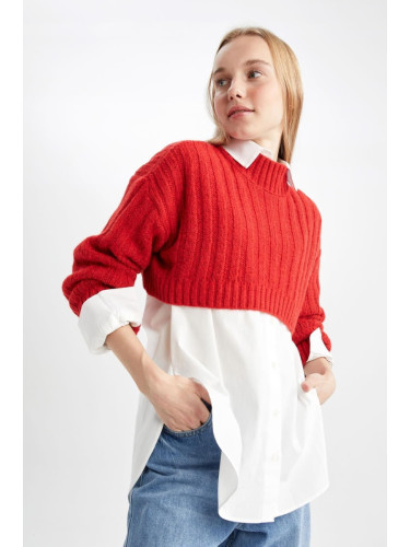 DEFACTO Cool Oversize Fit Half Turtleneck Sweater