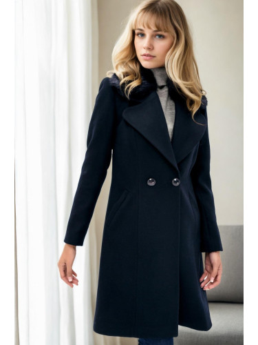 Z6643 DEWBERRY WOMEN'S COAT-NAVY-1