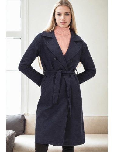 Z6765 DEWBERRY WOMEN'S COAT-NAVY BLUE-2
